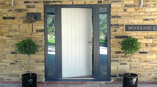 Front door of Woodland Lodge Rural Retreat
